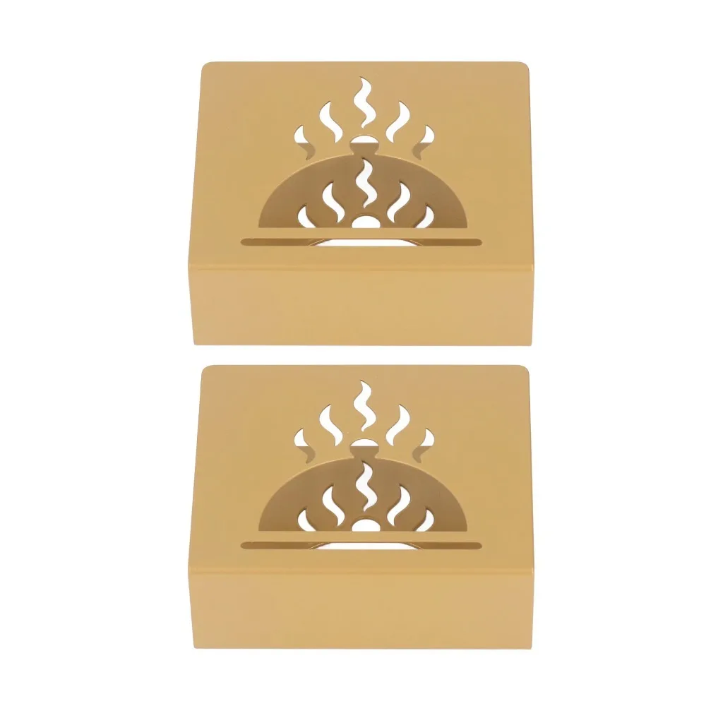 2PCS Stainless Steel Table Napkin Holder Hollow Pattern Gold Paper Napkin Holder Freestanding Napkin Holder Picnic Table Use