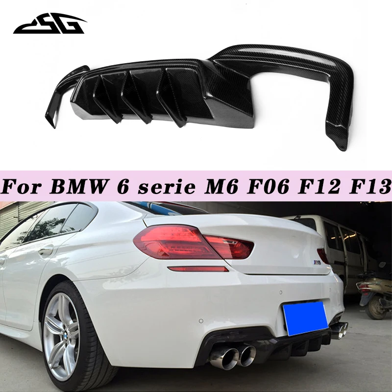 For BMW 6 serie M6 F06 F12 F13 Carbon Fiber Rear Bumper lip Diffuser Spoiler Car Rear Lip Lower Guard Plate Splitter Body Kit