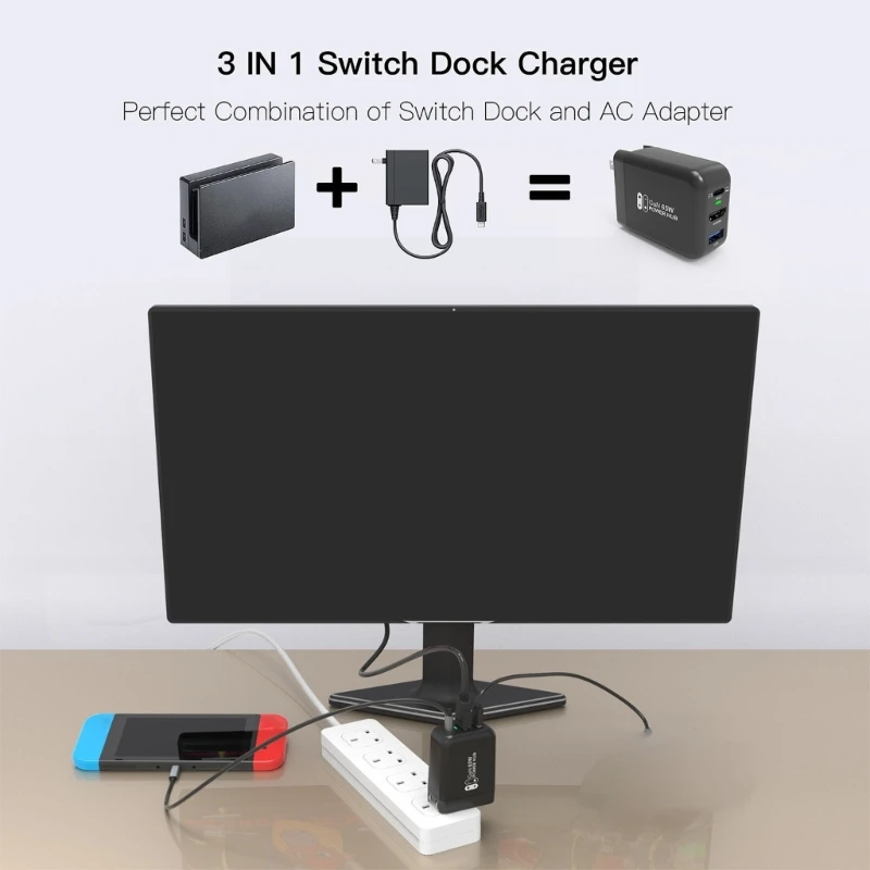 

65W 4K 60 Гц USB C Docking Station с зарядкой для переключателей