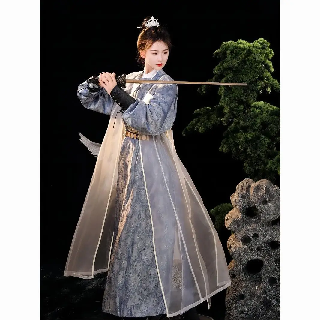 Chinês Tradicional Manga Longa Robe Fino, Tang, Hanfu, Bordado Tradicional, Roupas Diárias, Roupas Finas