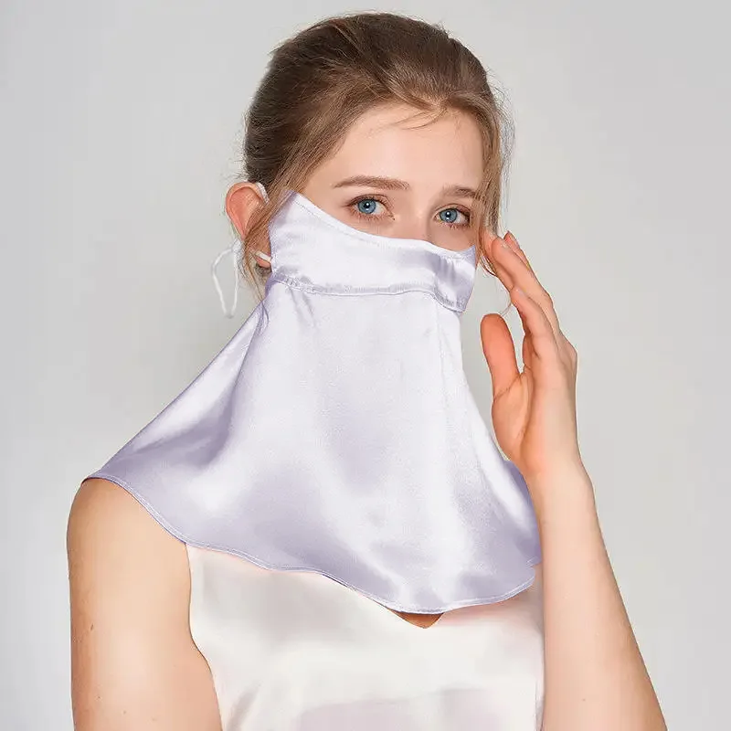 

22 Momme Silk Face Mask UPF50+ Hyaluronic Acid Mask Neck Guard UV Protection 100% Mulberry Silk Face Mask