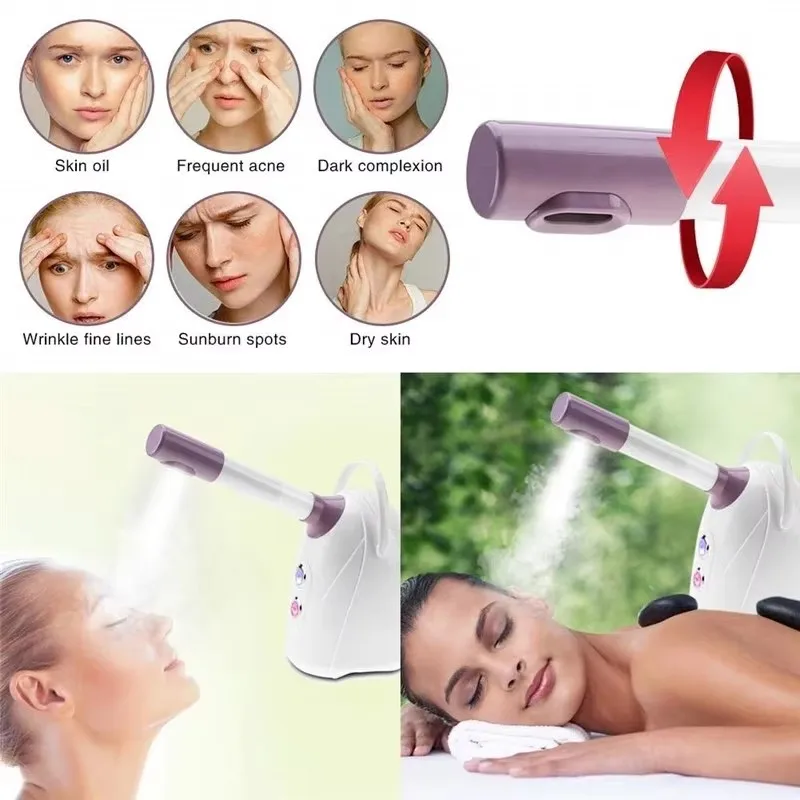 صالون المنزل استخدام جهاز البخار للوجه الأوزون البخار الأيونية الساخن ضباب المرطب البخاخة ترطيب التطهير تنظيف المسام أداة العناية بالبشرة #2