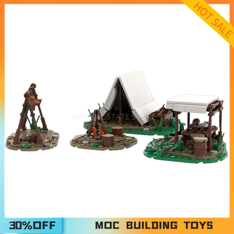 405PCS Customized MOC Medieval Hunter Camp Building Blocks Technology Bricks DIY Creative Assembly Education Toys Holiday Gifts