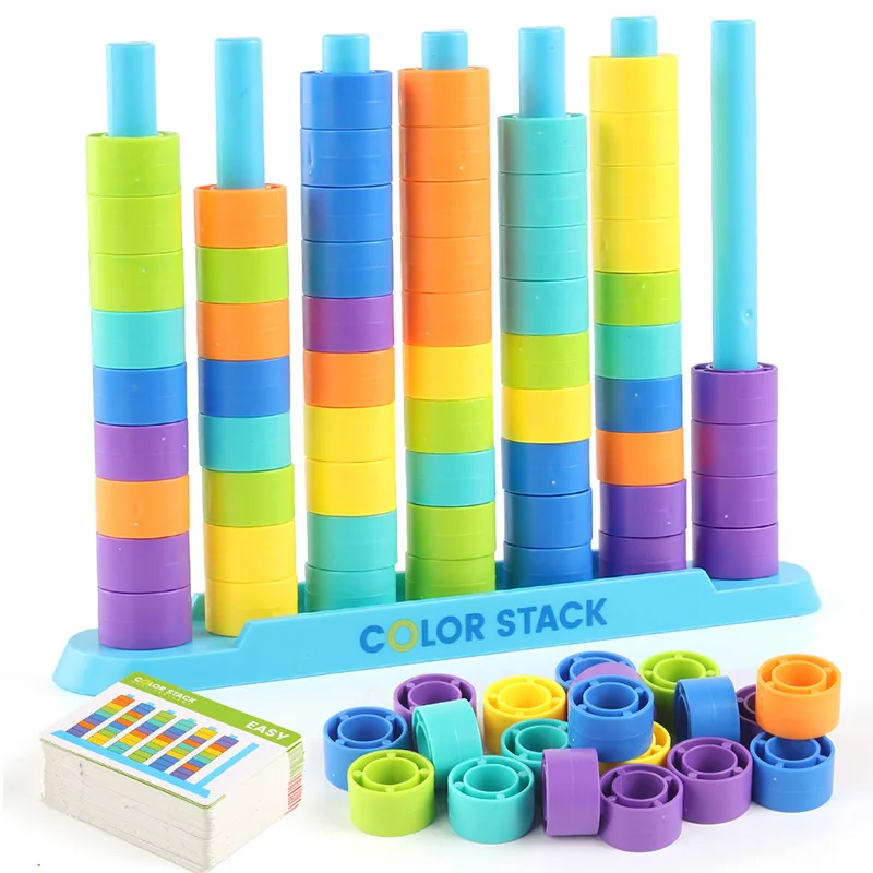 Stacking Rainbow Rings Educational Toy, Color Recognition Classification, Train Thinking For Kindergarten,Fine Motor Skills Toy