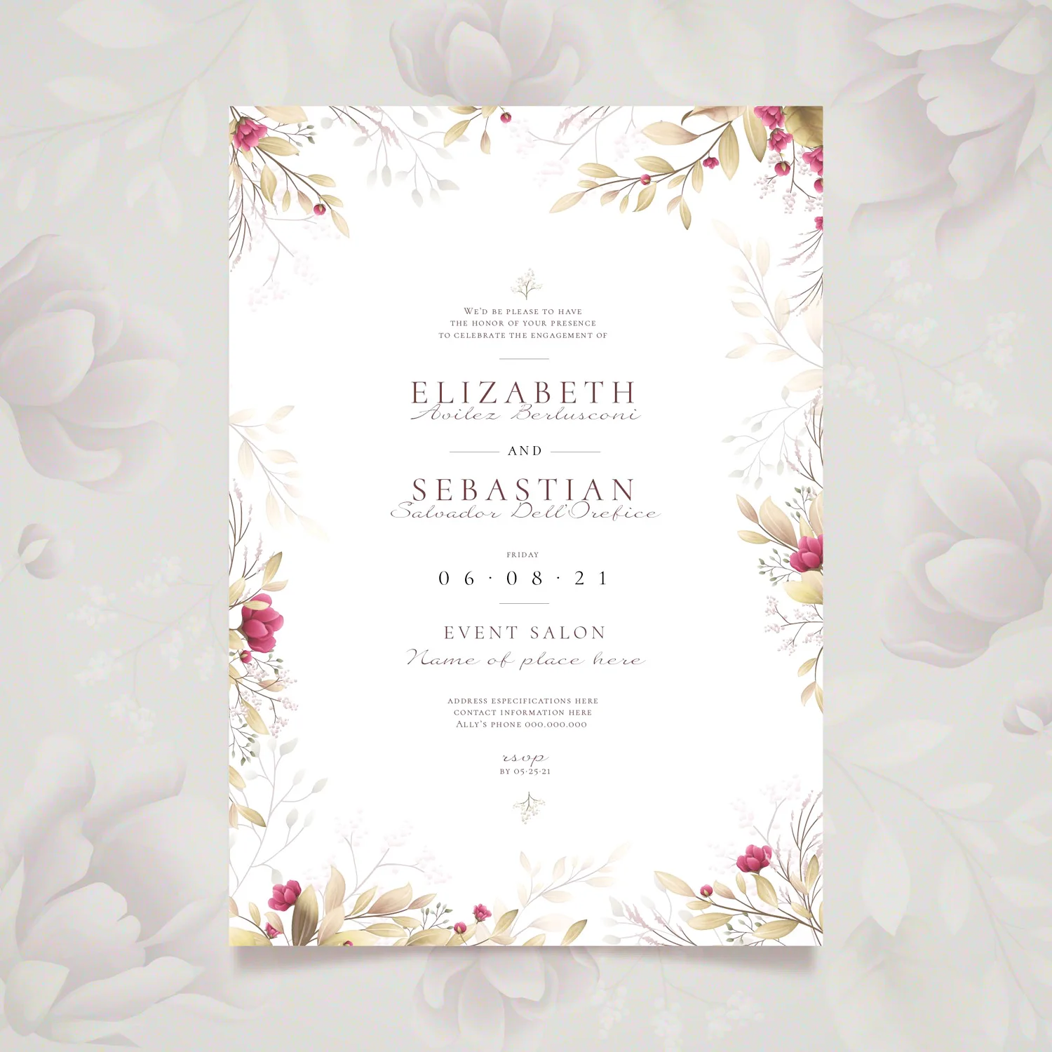 20/100pcs Personalized Wedding Invitation Card Custom Wedding Invitations Photo Floral Save the Date Wedding Invitations