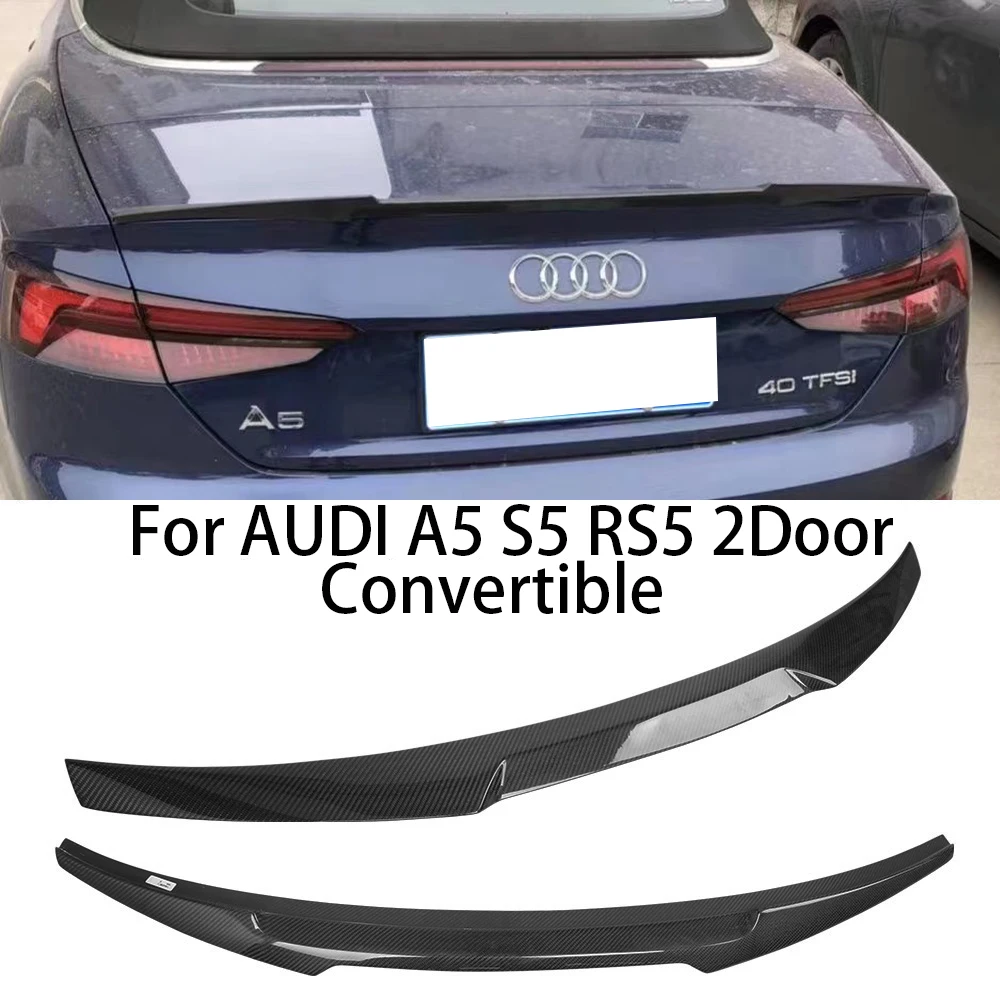 

For AUDI A5 S5 RS5 B9 2Door Convertible M4 Style Carbon fiber Rear Spoiler Trunk wing 2016-2023 FRP honeycomb Forged