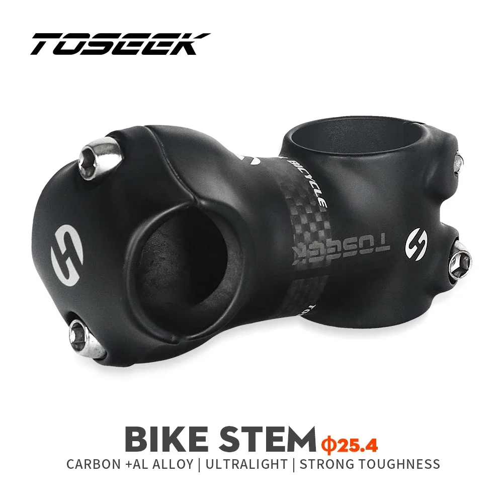 

TOSEEK Carbon Stem 50/60/70/80mm Aluminum Bike Handlebar Stem 7 Degree 25.4 Stem Matt Black