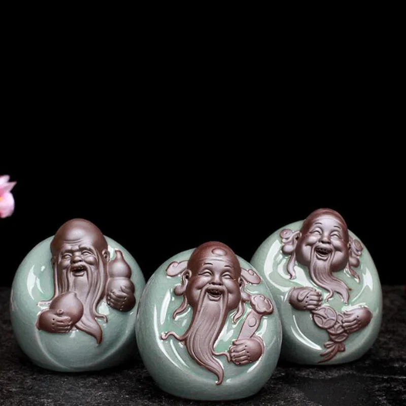 Geyao Auspicious God Tea Pet Handmade Decoration Teahouse Creative Desktop Ornament Tea Ceremony