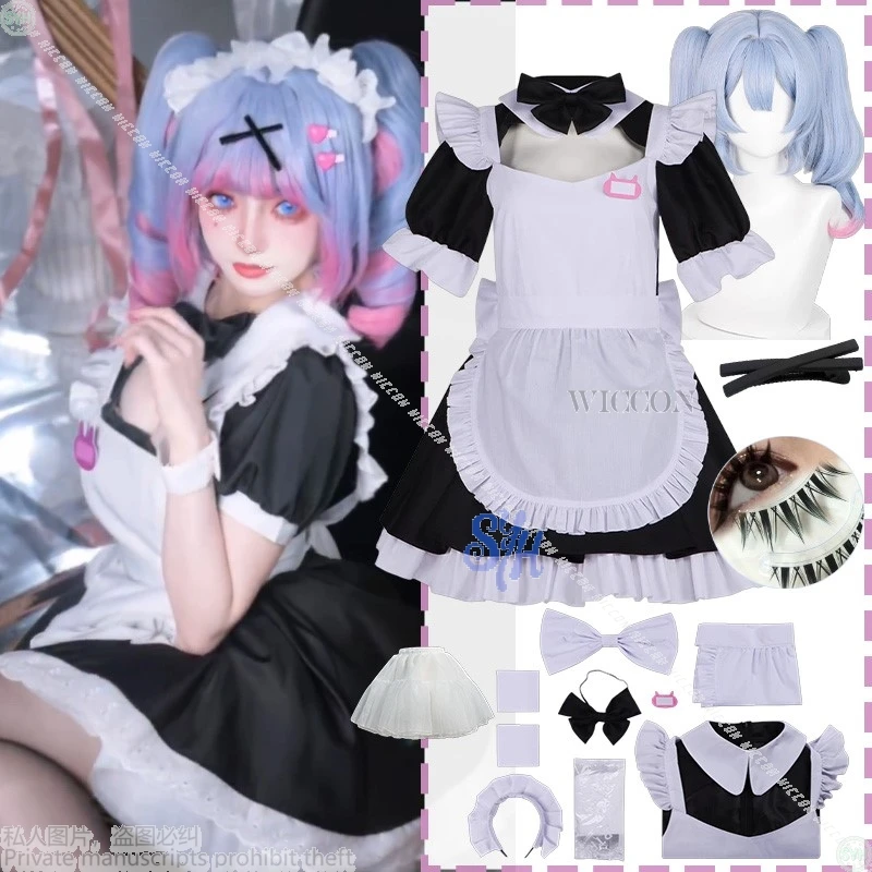 

Anime Game Project Sekai Cosplay Mikuuu Costume Rabbit Hole Kawaii Jirai Kei Girls Japanese Maid Dress Lovely Lolita Halloween