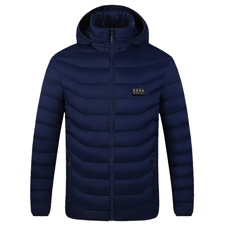 Chaqueta de calefacción de trabajo para hombre, abrigo de Parka superior con capucha, resistente al frío e impermeable, Control Dual, USB, 9 zonas, Invierno