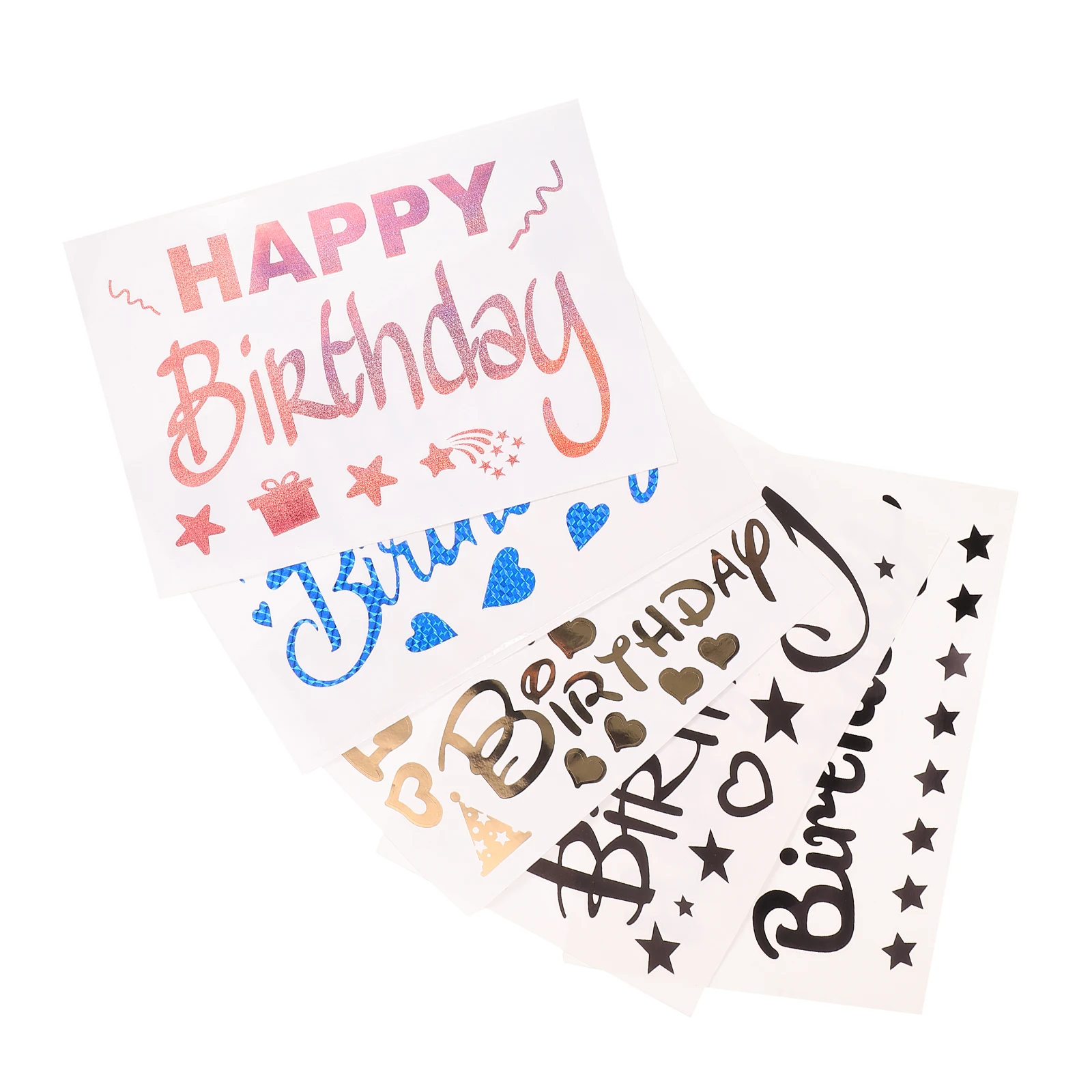 

5pcs Birthday Stickers for Balloons Crafts Wedding Color Letters Happy Party Decorations Mother Gifts Kids Wall Decals