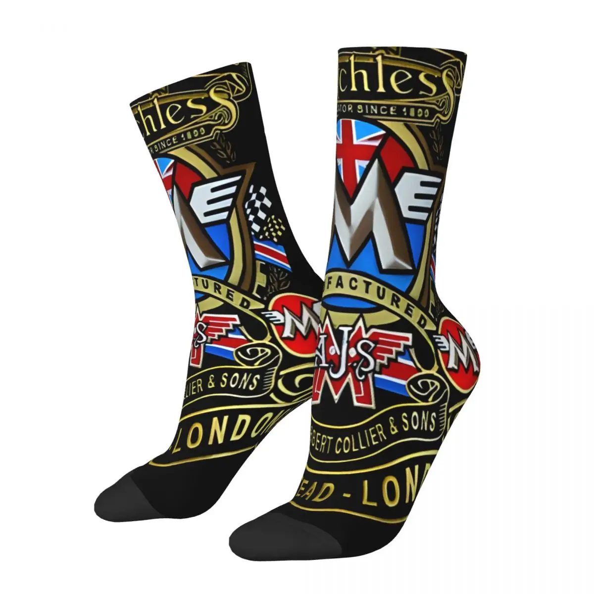 Unvergleich liche Motorräder Herren socken Vintage Harajuku Ajs Street Style Neuheit Casual Crew Socke