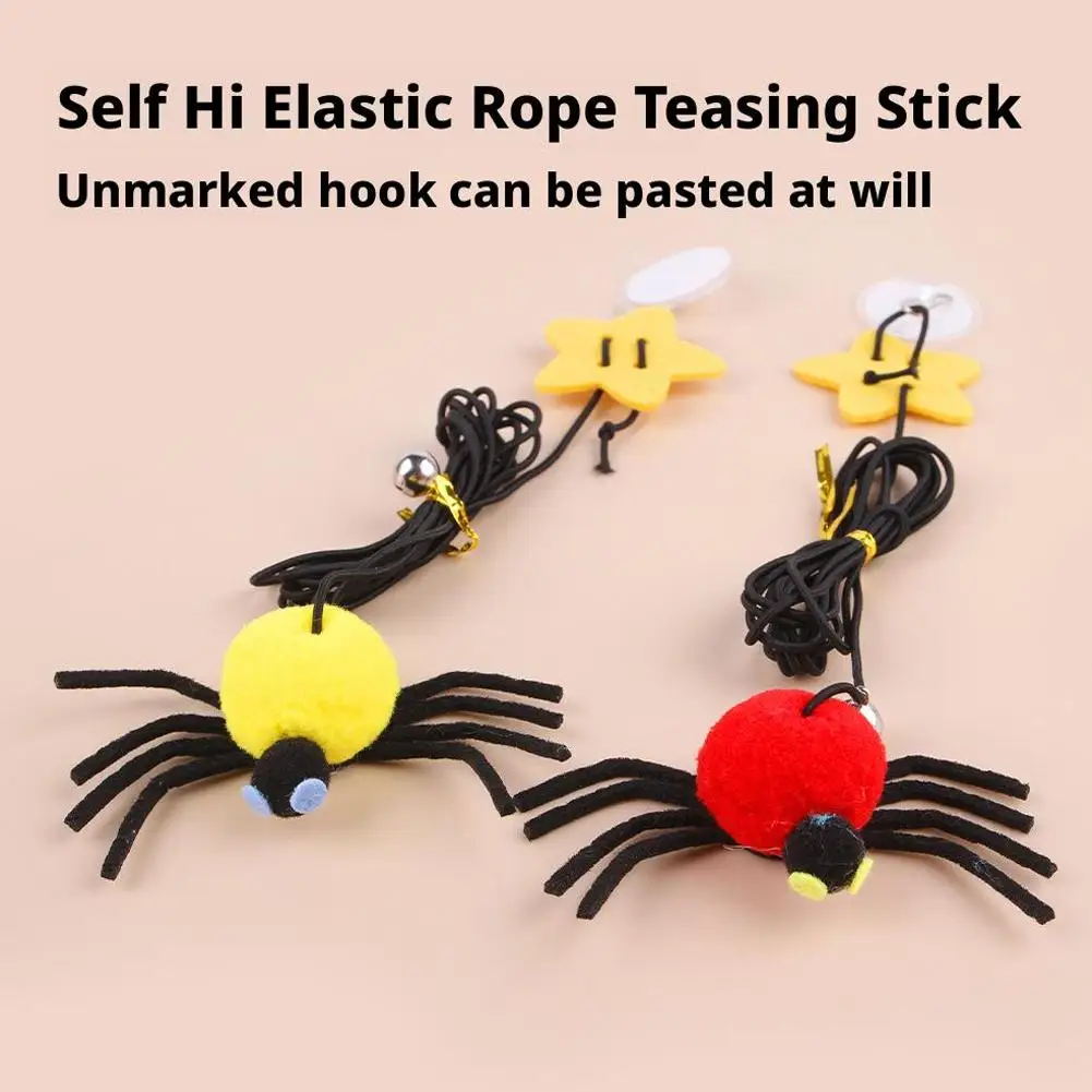 Katzen-Haustier-Spielzeug, hängende Tür, um Depressionen zu lindern, schwingend, hängendes elastisches Seil, Feder-Spielstab, Glocke, Spinne, Gatos Malah dedi