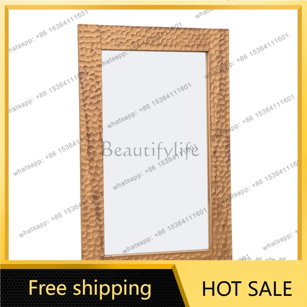 YJ French Retro Square Full‑Length Mirror American Style Mid‑Century Leaning Unit For Entryway Cloakroom Home Dressing Decor