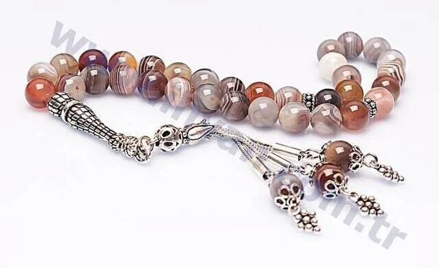 

IQRAH Agate Stone Rosary (925 carat Silver 8mm)