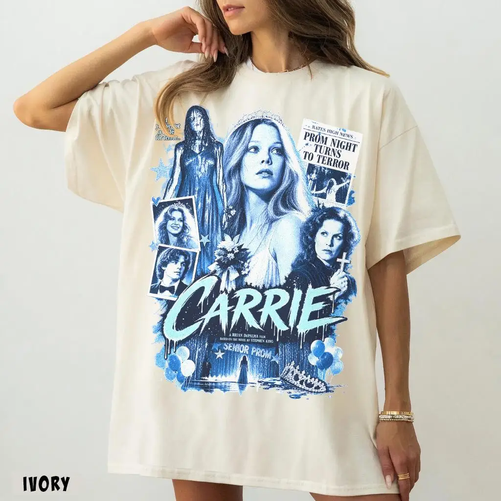 Carrie Movie Themed T-shirt, Retro Halloween Horror Themed T-shirt, Stephen King Themed T-shirt, Ballroom Queen Themed T-shirt