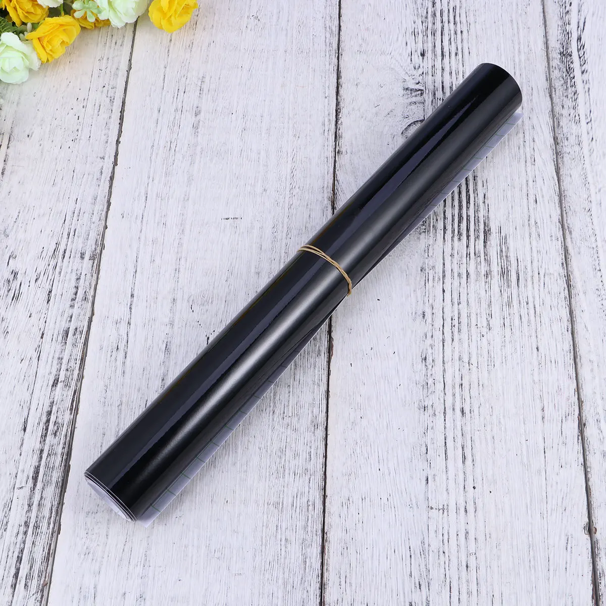 لامعة الفينيل فيلم مشرق الأسود سيارة ملصق مقاوم للماء بولي كلوريد الفينيل سهلة اللصق لا بقايا 12x60 بوصة سيارة ملصق الفيلم #6