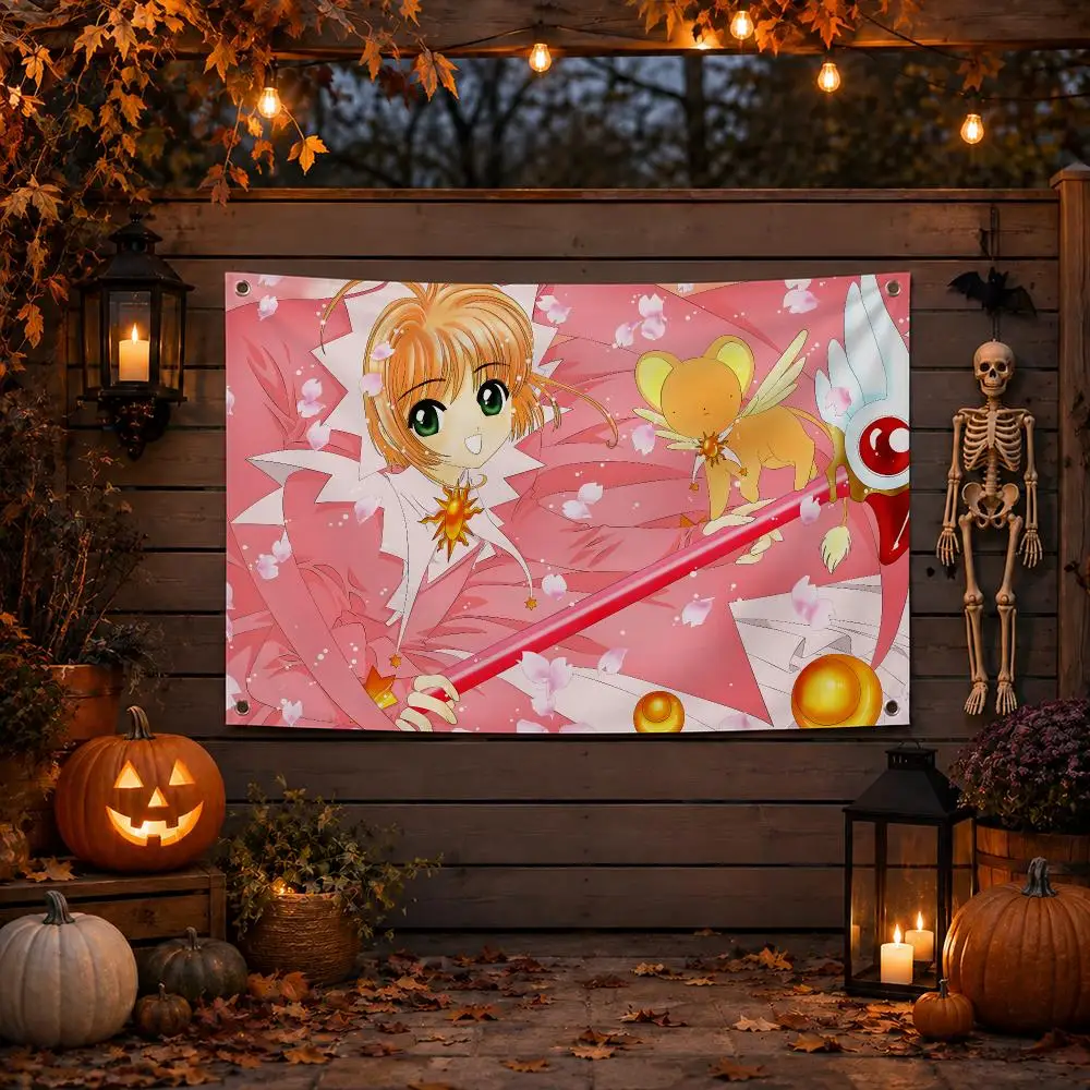Anime C-Cardcaptor Sakura			 Flags Wall Hanging Banner Background Art Print for Bedroom Living Room Outdoor Decor