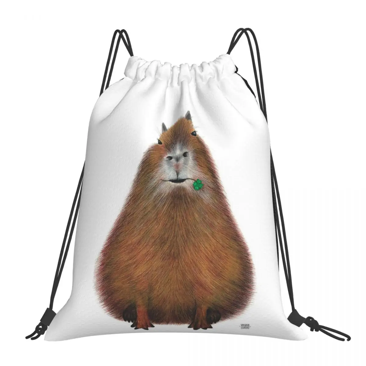 Capybara High Quality, Hand Made Illustration Backpacks Drawstring Bags Drawstring Bundle Pocket Sundries Bag Book Bags