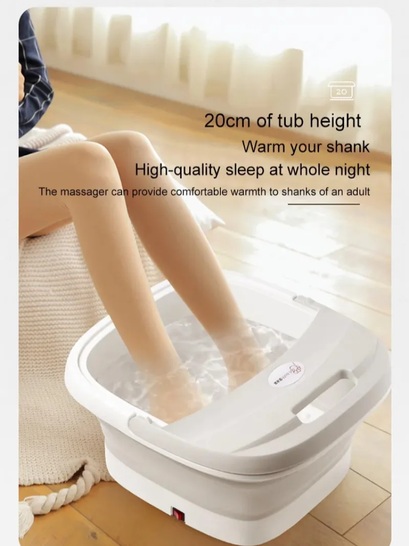 Fully automatic folding foot bath with heated compression wireless remote control foot massage