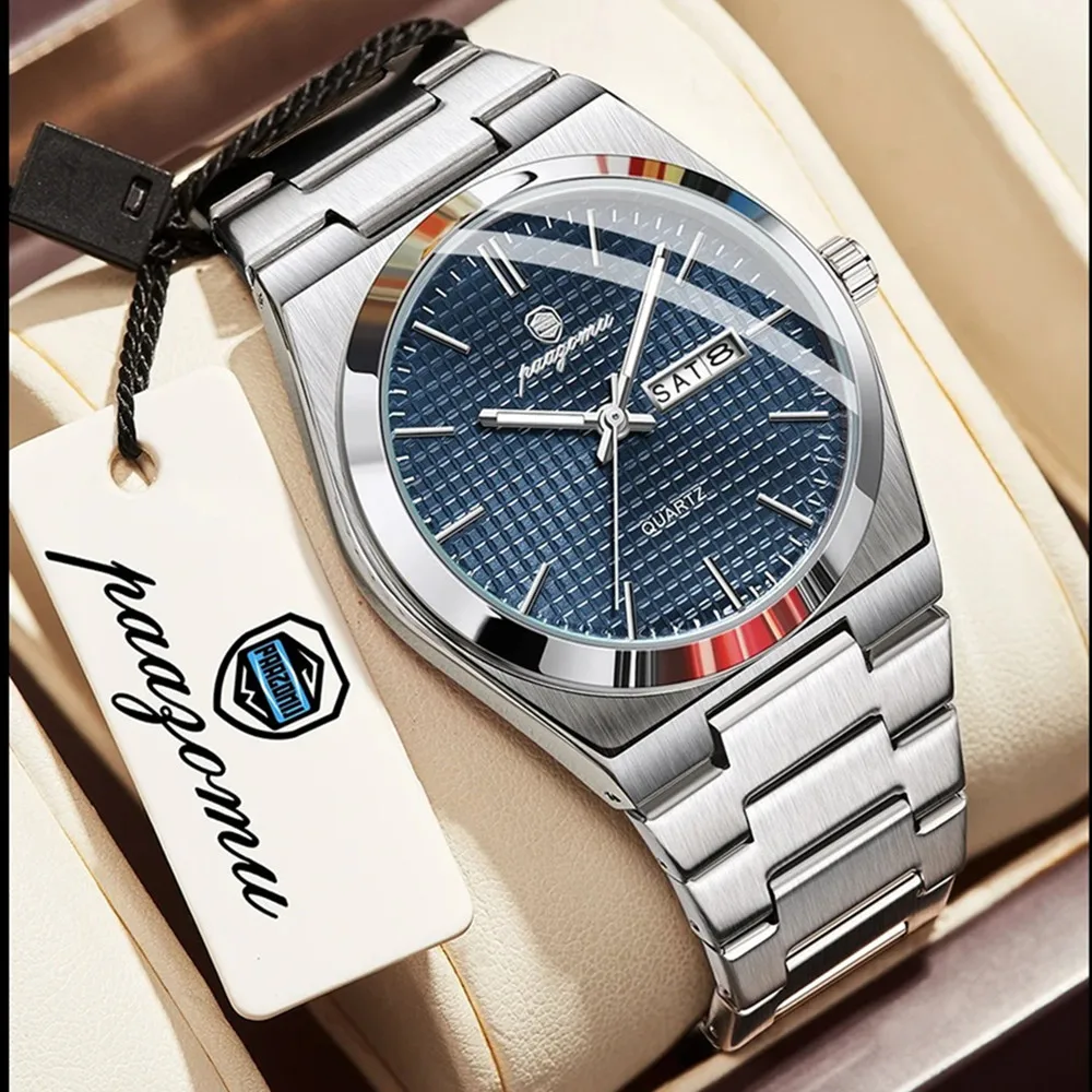 

Reloj Poedagar Fashion Quartz Wristwatches New Grid Design Mens Luxury Watch Man Automatic Watches For Men Gifts Tudo Por 1 Real