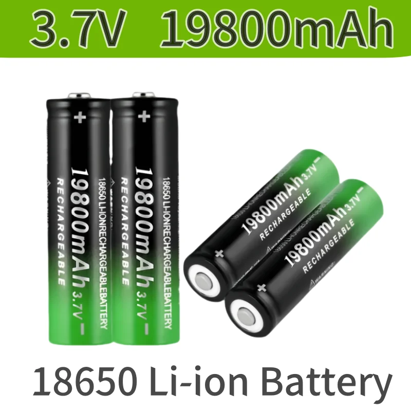 New 18650 Lithium Batteries Flashlight 18650 Rechargeable-Battery lpega 3.7V 19800Mah for Flashlight + USB charger