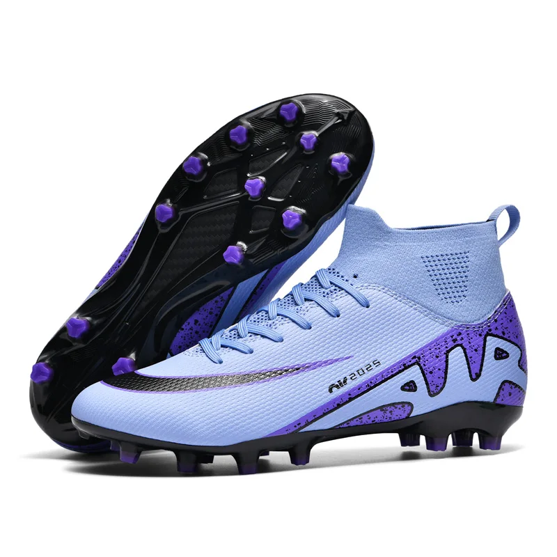 

Men Soccer Shoes TF/FG Football Boots Soft Non-Slip Cleats Grass Training Sneakers Male Outdoor High Top Sport Soccer Footwear