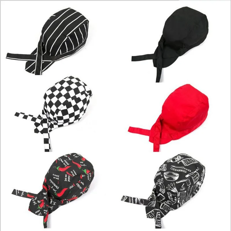 Food Hat Shop Schwarz Farbverstellung Chef Western Restaurant Kellnerin Küche Arbeitskappe Kopf Pirat – Detail 8