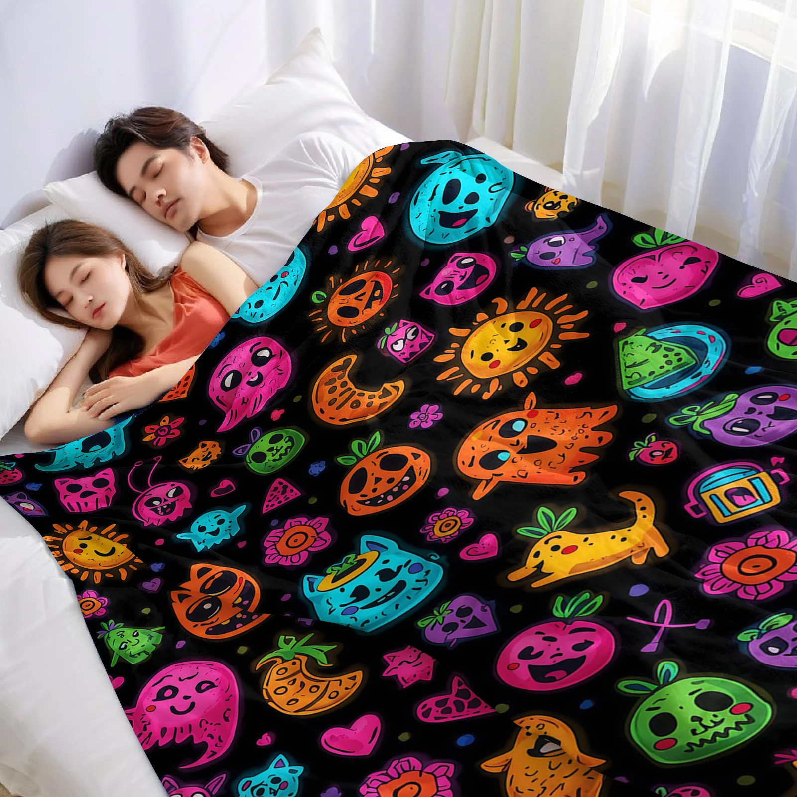 Neon Doodle Lightweight Microf - Christmas Throw Blanket ulasan dan harga