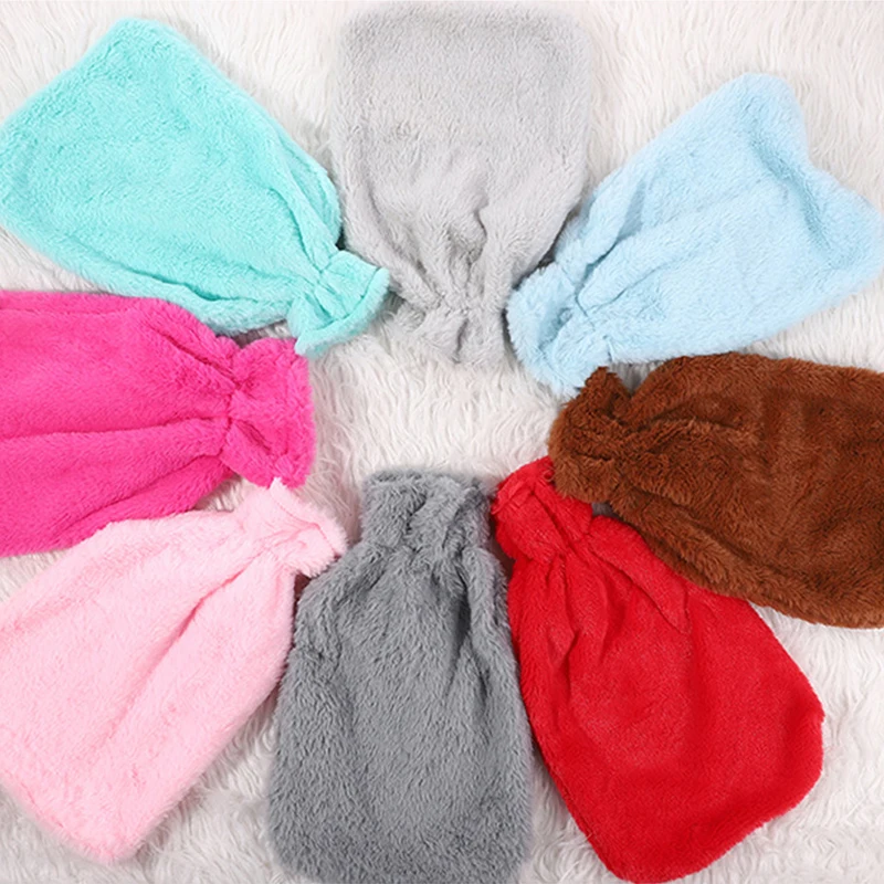 2L Sunday Angora Yarns Rabbit Hair Cover Hot Water Bottles Case Fluffy Cover Skin Winter Faux Fur Warm Large Handbag Hand Warmer