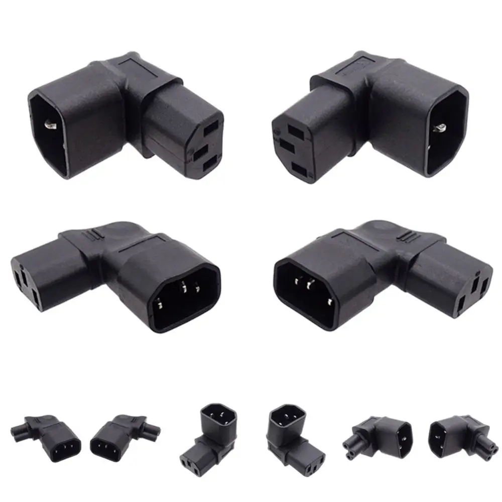 10A 3Pin 90 Angled Corner Plug Conversion Socket C14 Male To C13 Female Conversion Plug IEC Connector Power Adapter AC Plug