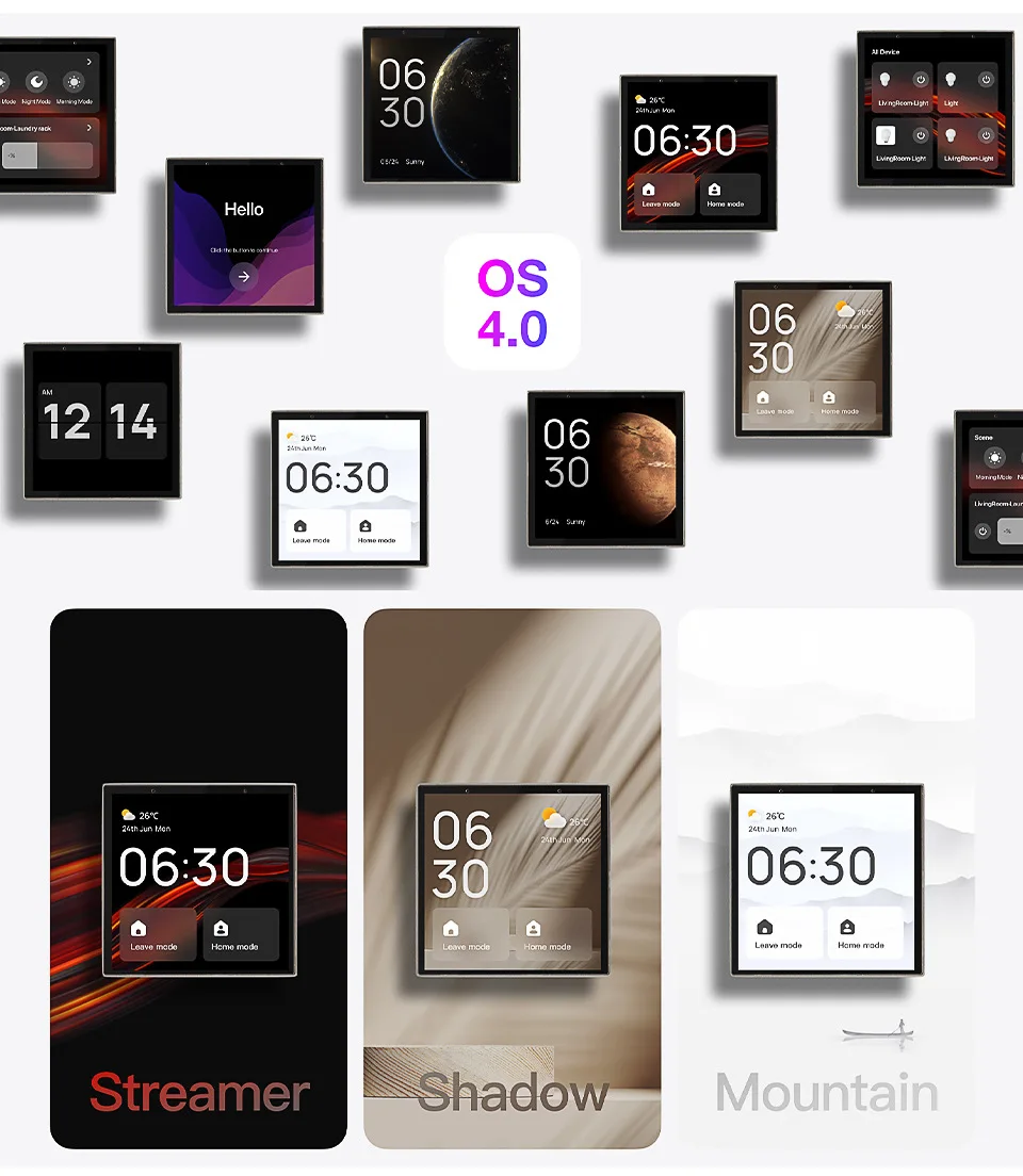 2024 4 Inch Smart Home Control Panel with Tuya APP Alexa Voice Control Smart Home Automation Touch Screen with Built-in Alexa