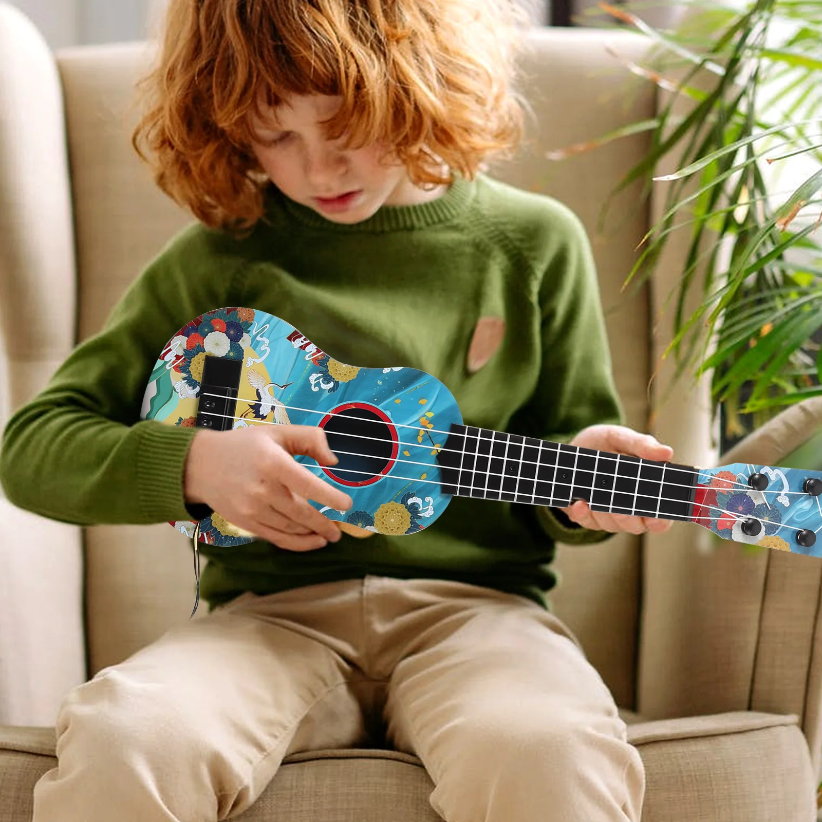 

21 Inches Ukulele Small Guitar Wooden Beginner Lightweight Acoustic Musical Instrument for Kids Beginner Ukulele