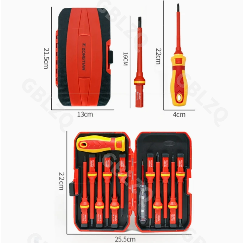 380V 1000V Electrician Repair Tools Kit Changeable Insulated Screwdrivers Set Magnetic Slotted Bits Repair Tool Electrician Tool