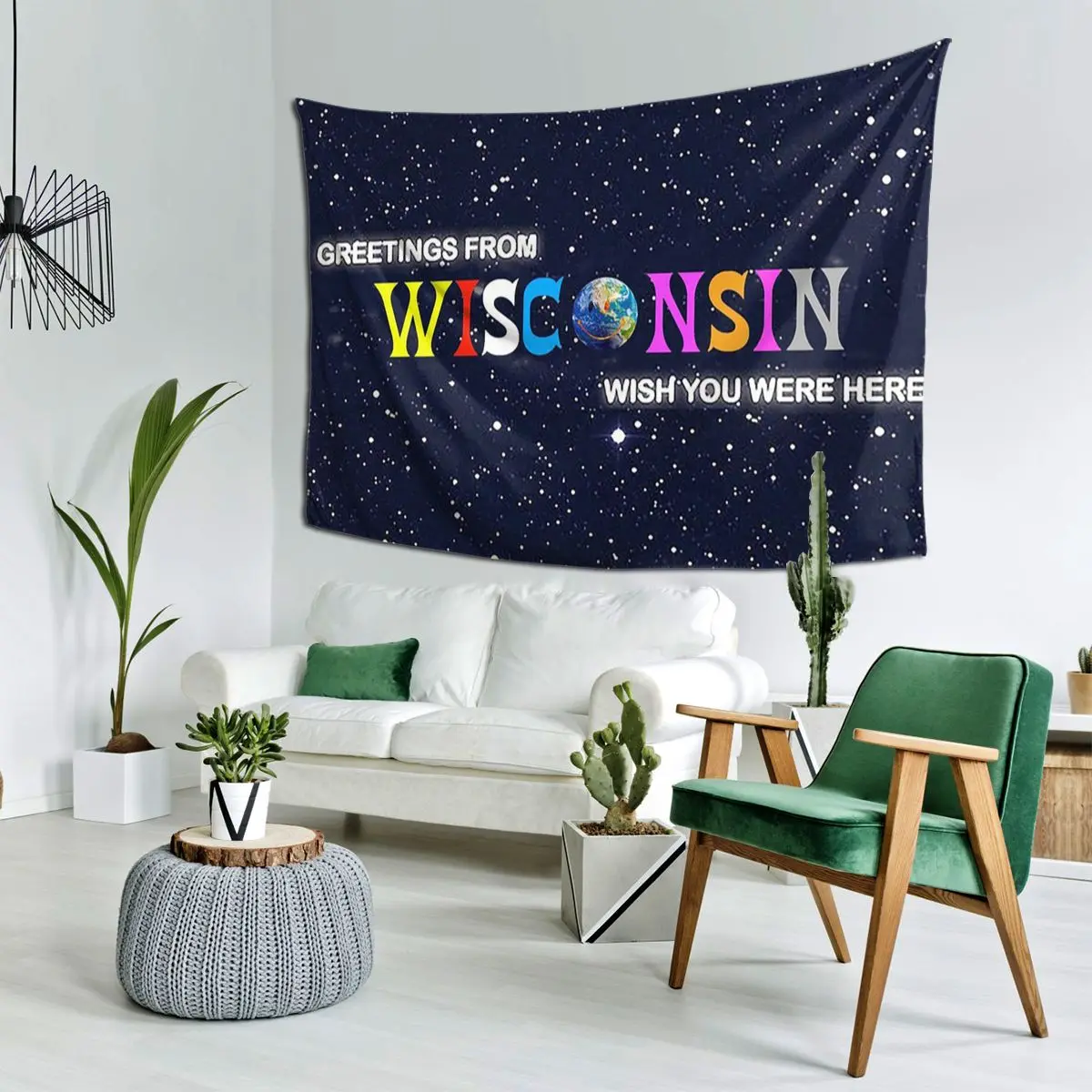 تحيات من ويسكونسن أستروورلد نسيج مضحك الجدار الشنق الجمالية ديكور المنزل المفروشات لغرفة المعيشة غرفة النوم #2