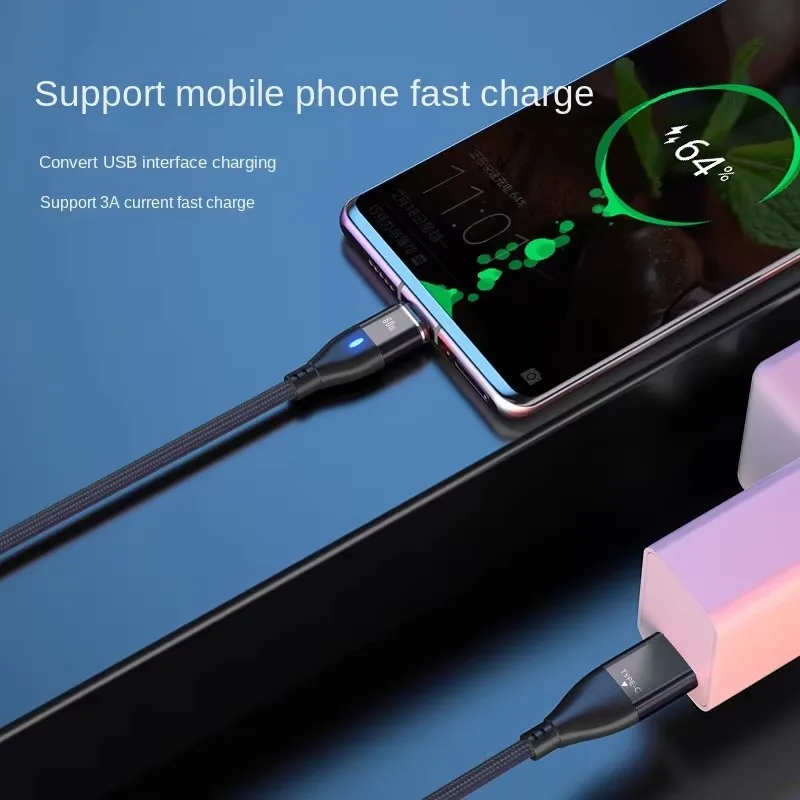 5 SZT. Kabel do ładowania i transmisji danych PD60W 6-w-1 z magnetycznym mocowaniem, szybkie ładowanie, podwójna końcówka Type-C USB-A do notebooków i telefonów komórkowych