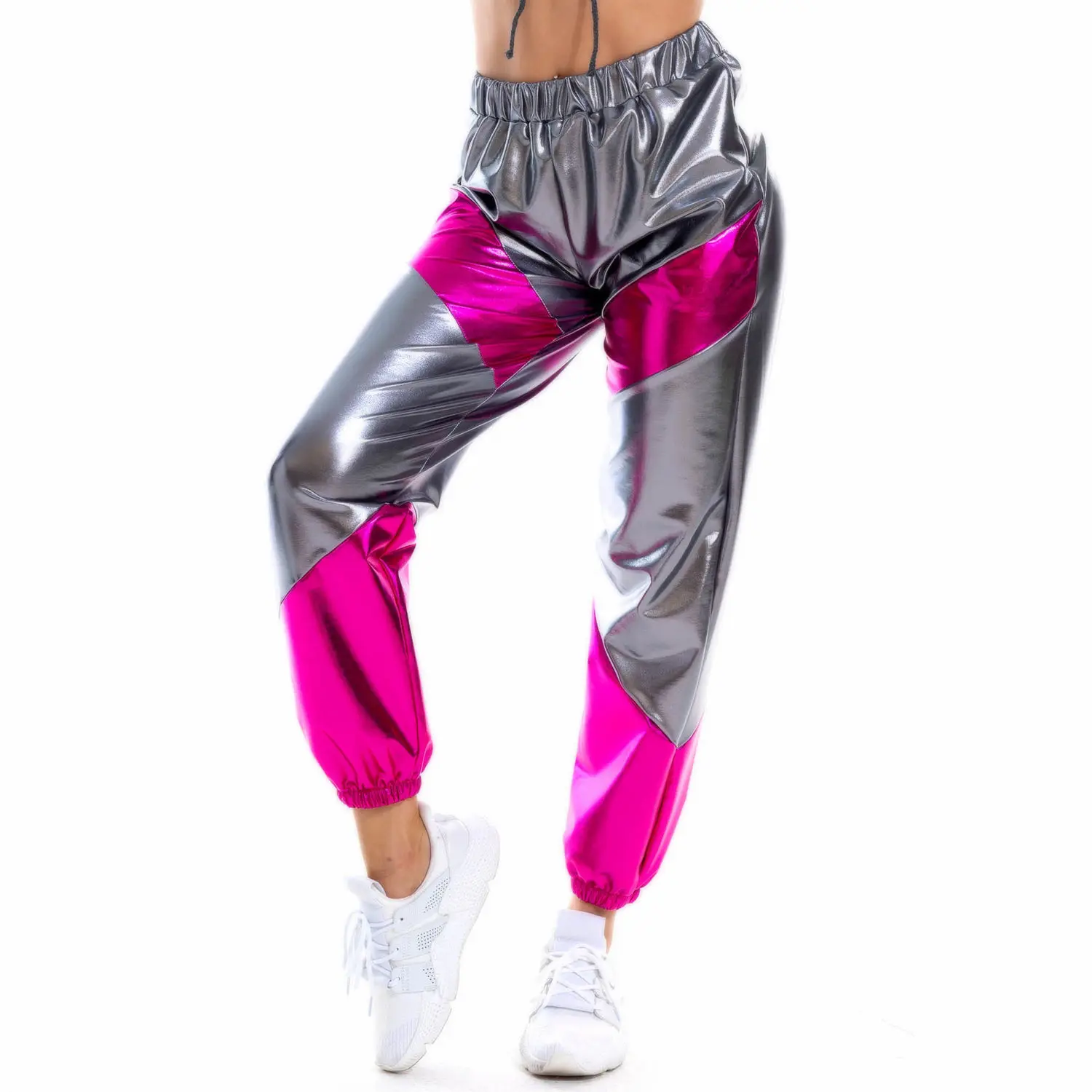 Outdoor Crotch Sex Pants Women Laser Bronzing Trousers, Nightclub Club Sexy Exotic Hotpants Halloween Hip Hop Casual Streetwear