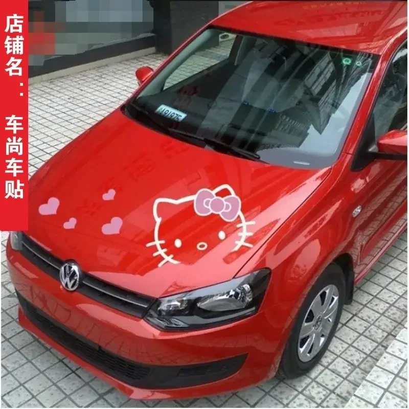 40 سنتيمتر مرحبا كيتي الكرتون هود سيارة ملصق Kawaii الفتيات شخصية سيارات الجسم ديكور Hellokt مقاوم للماء المسيل للدموع قبالة زين لعبة هدية #5
