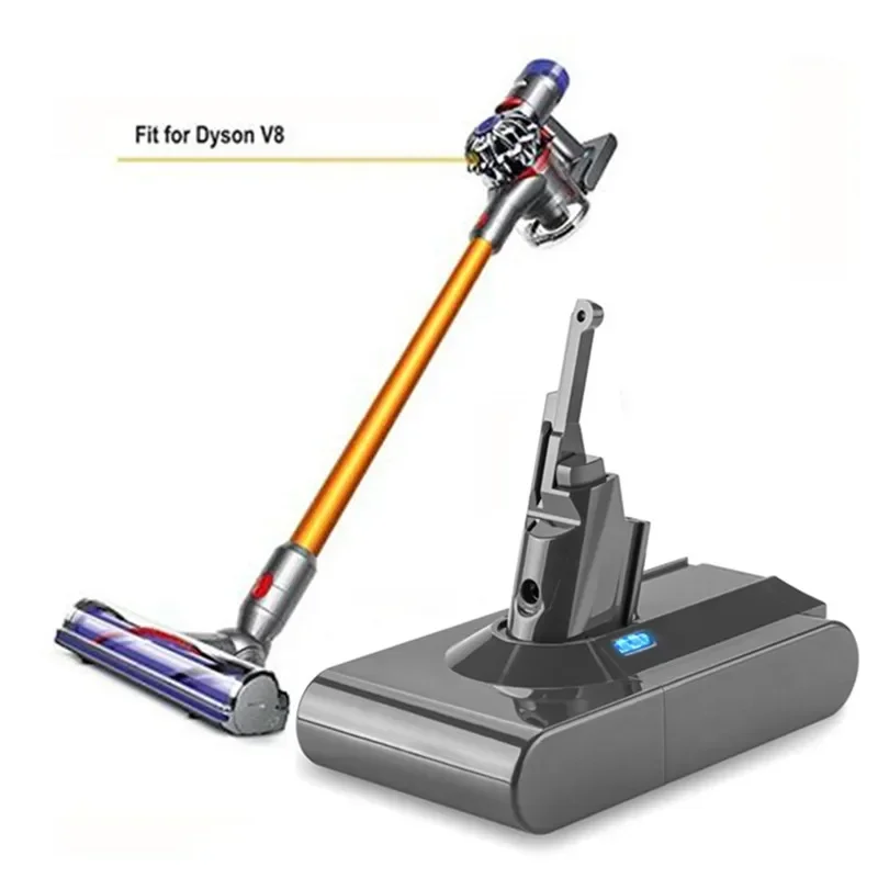 Dyson-充電式掃除機バッテリー,v8シリーズ,ふわふわリチウムイオン,sv10,l70,12800mah,21.6v