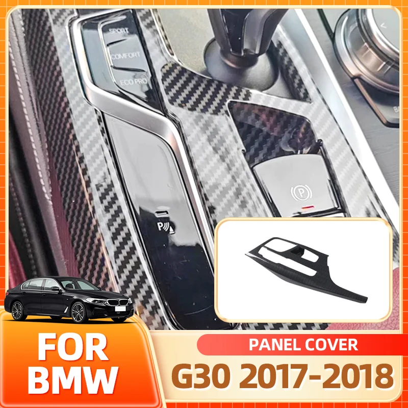 

Glasses Holder Hot Carbon Fiber Style Car Center Console Gear Shift Panel Cover Trim for BMW 5 Series G30 2017-2018 Car Stick