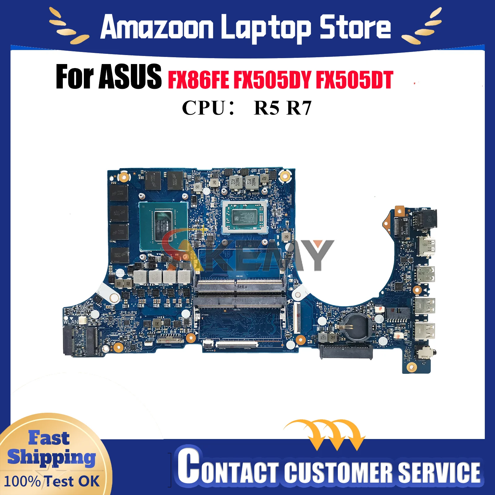 

FX505DU Материнская плата для ноутбука ASUS TUF Gaming FX505 FX86FE FX86FD FX505GM FX505GU FX505GV Материнская плата для ноутбука с процессором R5 R7 stk