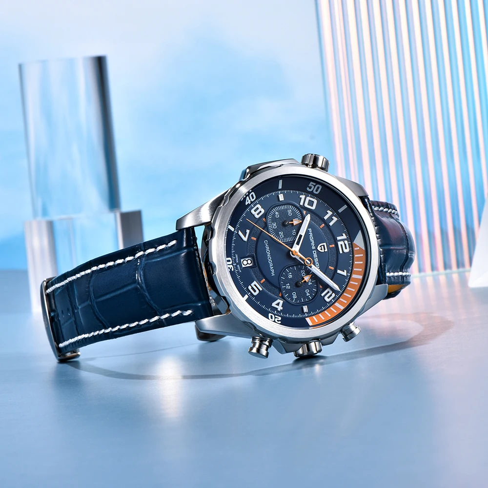 PAGANI DESIGN New 1811 Men Watch 44mm Quartz Wristwatch Multi Functional Chronograph Top Brand VK64 Waterproof Watches Man Gift