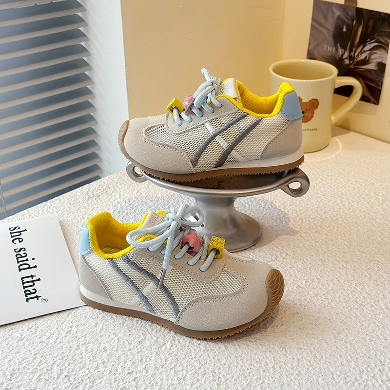 2025 Summer New Casual Shoes Children Sneakers Student Fashion All-match Breathable Mesh Non-slip Lightweight Sports Girls Shoes