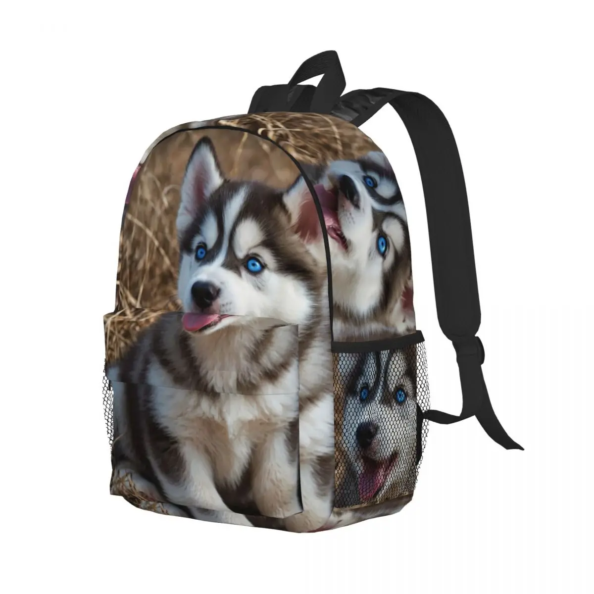 

A Husky Puppy Dog Animal Backpack Student Boys Girls BookBag Children School Bag Computer Shoulder Bags for Men Women
