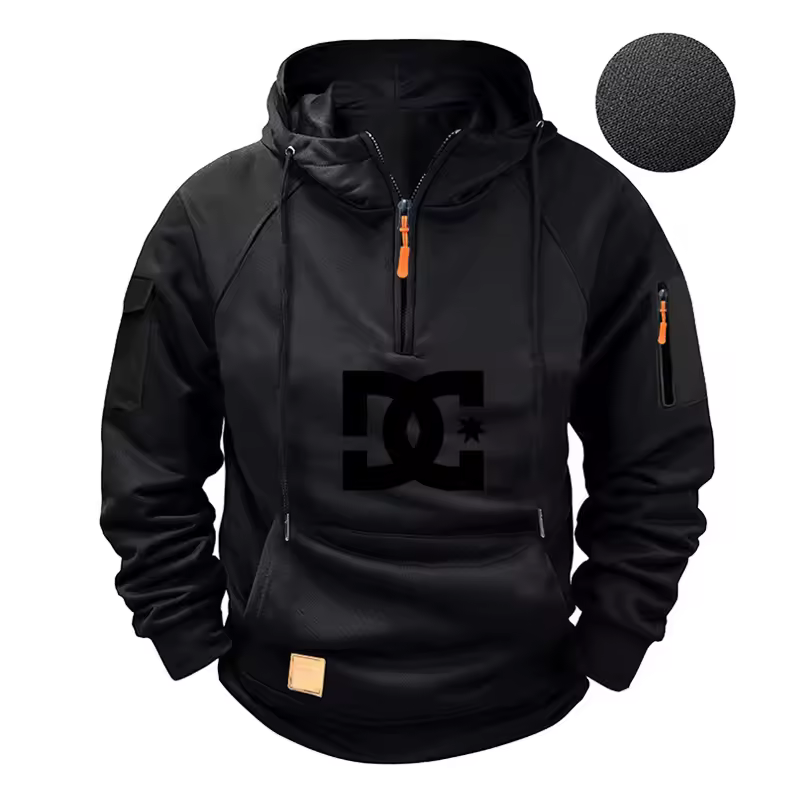 New men's fashion zippered pullover, long-sleeved sweatshirt, casual autumn sweatshirt, multi-pocket spring and autumn style - Image 11