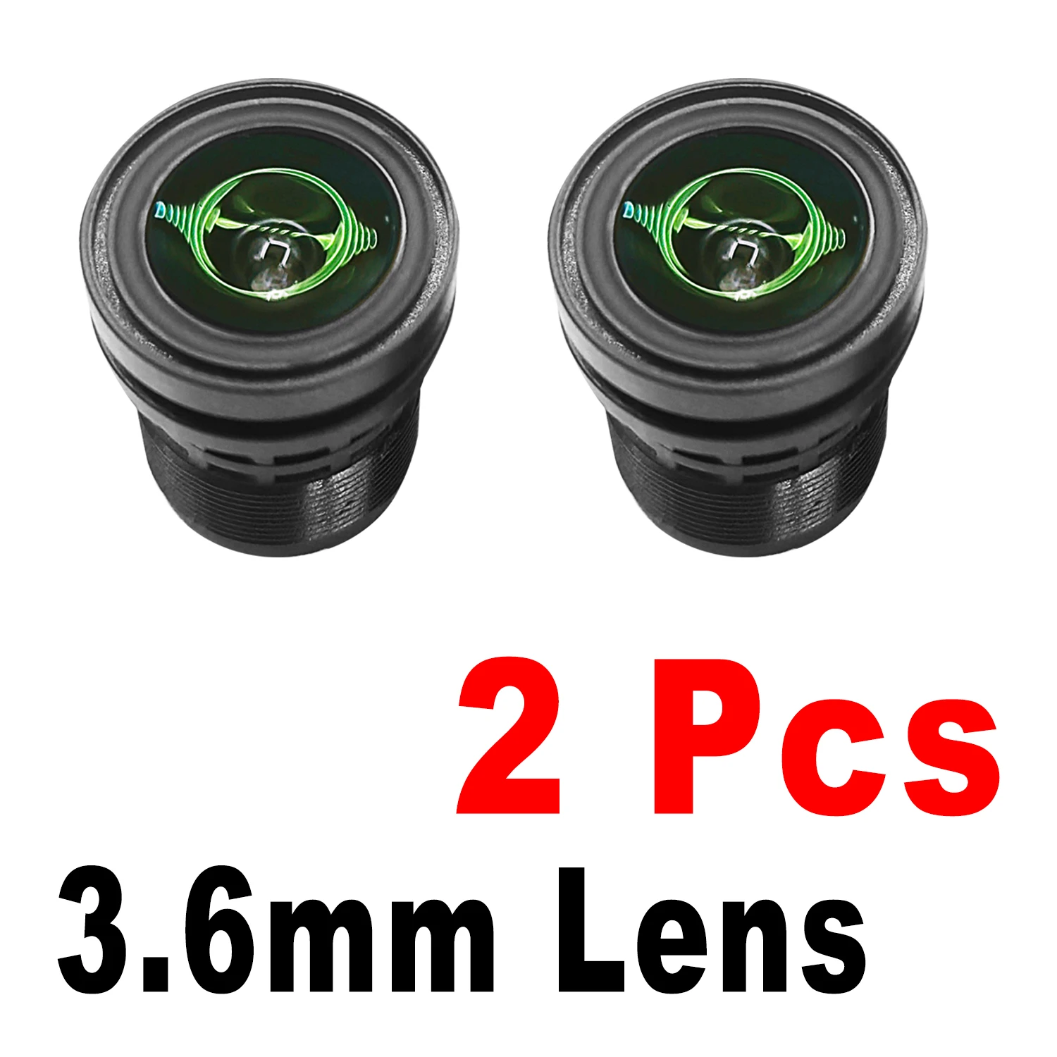 2 objectifs HD 3,6 mm à iris fixe pour caméra de sécurité CCTV, format d'image M12 2MP, pour caméra IP CCD numérique et analogique