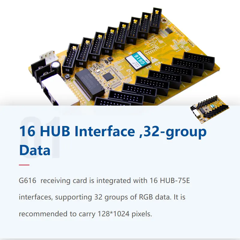 Kystar G616 LED Display Product Receiving Card with High Visibility 512x512 Resolution 3840Hz Refresh Rate