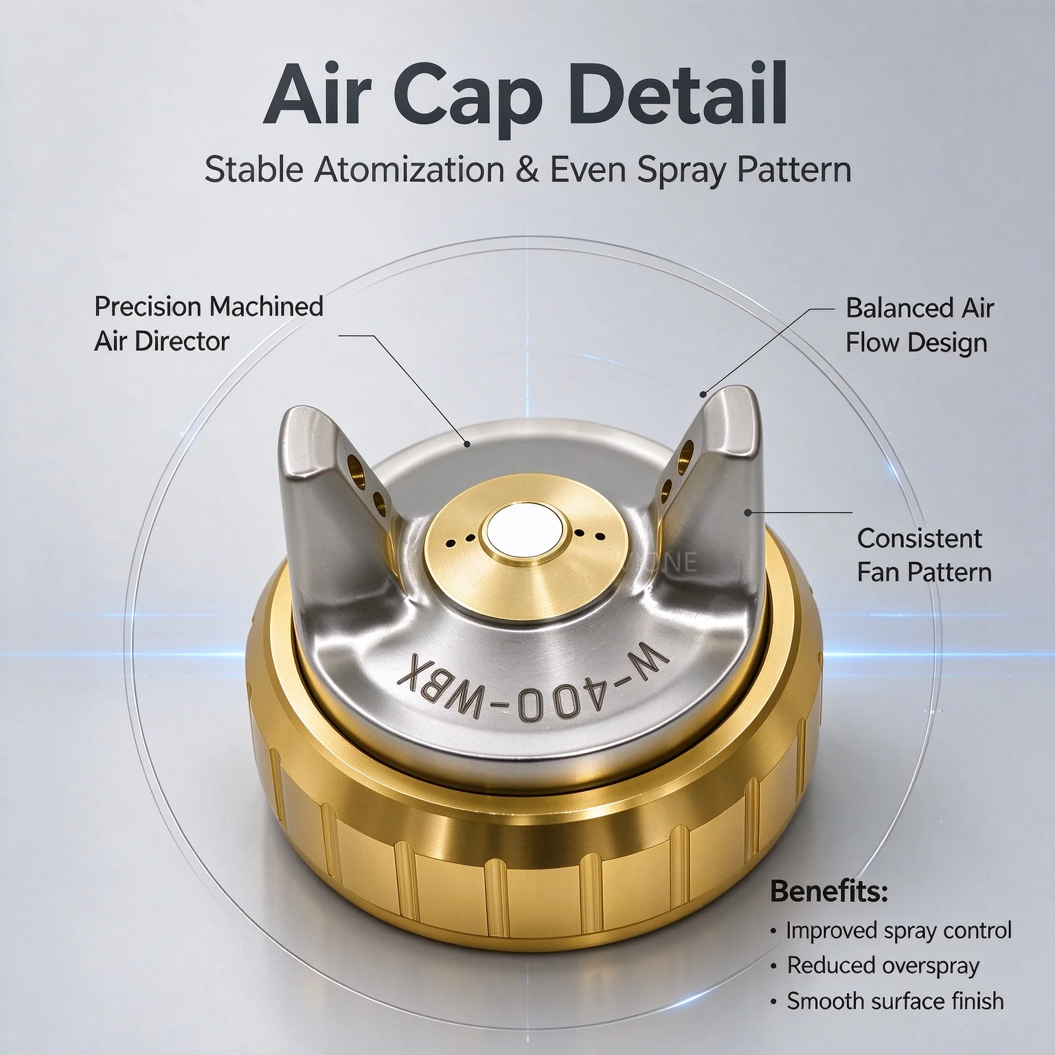 Japan W-400-WBX Air Cap, Needle & Nozzle Set Automotive Painting Compatible with the W-400 WB/WBX Series