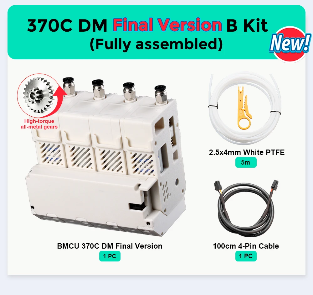 BLV ® BMCU Final 370C DM Perfect Final Version Metallgetriebe, Hochdrehmoment AMS Automatische Zuführung MMU für A1, A1 Mini, X1, P1 – Detail 12