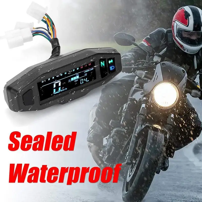 Motorcycle Multifunction Digital Dash DC 12V Universal Motorcycle Speedometer Odometer Moto Dash Board Boat Motor Tachometer